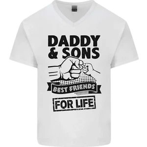 Papi & Sons Mejores Amigos Día Del Padre Hombre Cuello En V Algodón - Imagen 1 de 31