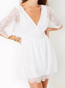 Lilly Pulitzer Parigi Skort Romper Dress Scalloped Shell Lace Sz M NWT $198 - Picture 1 of 7