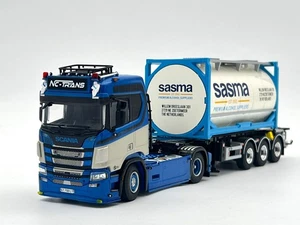 Scania R normal 30ft trailer+20ft tank container "NC trans" WSI truck models - Picture 1 of 5