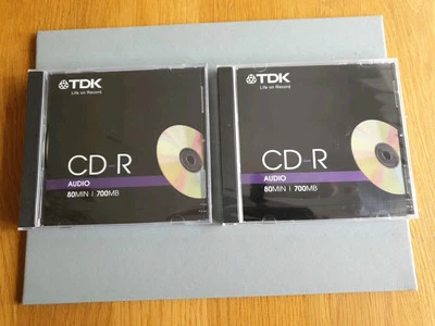 2x  TDK CD-R Audio CD 80MIN 700MB Recordable Music Audio CD'S New  & Sealed  - Image 1 of 3