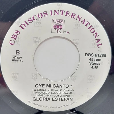 Gloria Estefan Oye Mi Canto / Renacer 7" 45rpm M- Vinyl 80's Record 45 - Image 1 of 2