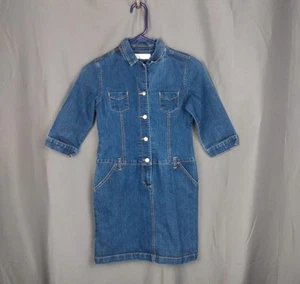 Tommy Hilfiger Girls Dress Size 12 3/4 Jean Sleeve  Modest Denim - Picture 1 of 11