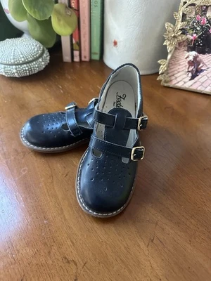 Footmates Danielle Navy Leather Mary Jane Double Strap Shoes Kids, Sz 9 (F18) - Image 1 of 4