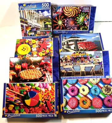 Puzzlebug/CraZArt  Puzzles 500  pieces lot of 8   Grp #3 - Image 1 of 4