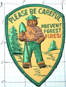 OSO AHUMADO PREVENIR INCENDIOS FORESTALES POR FAVOR TENGA CUIDADO PARCHE CONTRA INCENDIOS - Imagen 1 de 1
