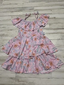 Disney Little Mermaid Dress Colleen Atwood Small 4/5 Girls Tiered Coral Flower - Picture 1 of 12