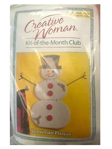 Creative Woman Set des Monats Club #CWC10 Schneemann Plakette Papier auf Holz Neu - Bild 1 von 3