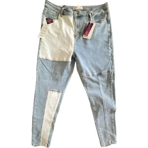 Jeans donna HAUTE CURVE vita alta skinny blu chiaro/bianco nuovo con etichetta taglia 22 - Foto 1 di 11