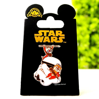 Disney Chip & Dale as Star Wars Ewoks on a Stormtrooper Helmet Pin Collectible - Image 1 of 4
