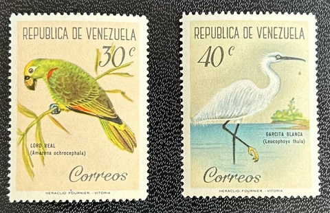 Venezuela: 1961, Set of 2 MLH SC#798-799 "Birds" . Lot # 10-07291 Cover