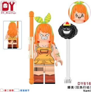 2 inch Custom One Piece Nami Minifigure with Zeus, New/Mint - Picture 1 of 1
