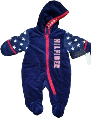 Tommy Hilfiger Snow Suit Hooded America Bunting Winter Outdoor Size 0-3 mo - Image 1 of 4