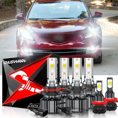 Kit de faros delanteros LED de haz alto bajo + bombillas antiniebla para Mazda 6 2011-2013 Foto 1 de 4