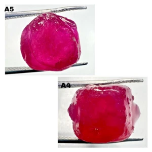 PINKISH RUBY GLASS FILLING HEATED ROUGH CABOCHON LOOSE GEMSTONE - Picture 1 of 3