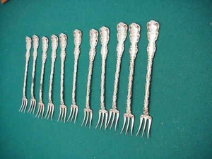Antike 11 Cocktailgabeln Whiting MFG Co datiert 1891 Sterling Louis XV - Bild 1 von 5