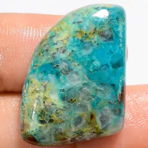 Natural Chrysocolla Fancy Shape Cabochon Loose Gemstone 24 Ct 24X20X5 mm X-22854 - Picture 1 of 2