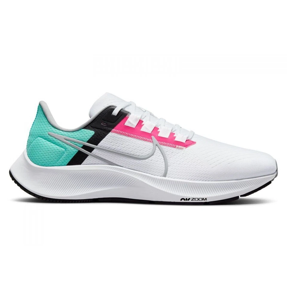 Nike Air Zoom Pegasus 38 White Miami Pink Teal Blue Black CW7356-102 Men's - Image 1 of 4