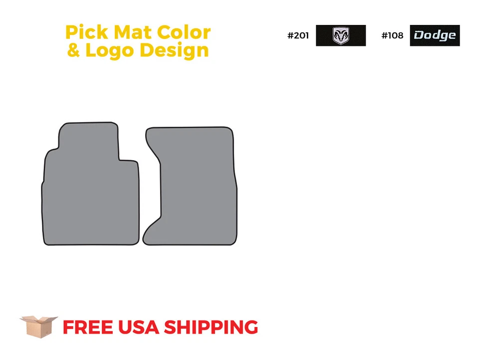 FITS 1989-1993 Dodge W250 Floor Mat 2pc Cutpile - Imagem 1 de 4