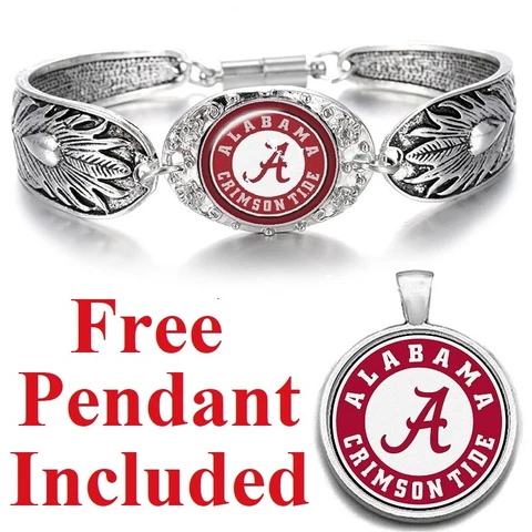 University Alabama Crimson Tide Womens Elegant Silver Bracelet Jewelry Gift D3 Cover