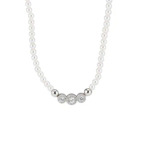 Collana Boccadamo Donna perle con centrale zirconi bianchi GR846 - Foto 1 di 2