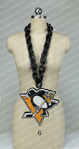 New NHL Pittsburgh Penguins BIG Fan Chain Black Necklace Foam MI USA Cover