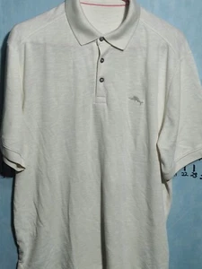 Tommy Bahama Polo Shirt Mens XL Eggshell Cream Modal Collared Short Sleeve - Picture 1 of 12