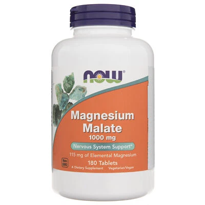 Now Foods Magnesio Malato 1000 mg, 180 compresse - Immagine 1 di 4