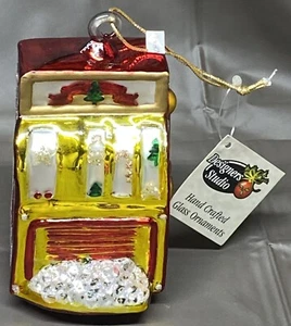 Máquina tragamonedas adorno de vidrio artesanal - Imagen 1 de 9