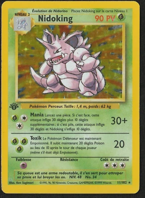 Pokemon 1st Edition Base Set Holo French Nidoking 11/102 WOTC 1999 - MP - rare! - Image 1 of 4