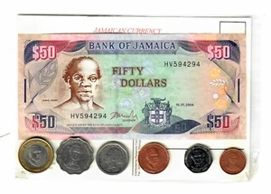 Jamaica 1 5 10 20 25 Dollars Cents Currency Collection Coins & Notes! #I1842 - Picture 1 of 2