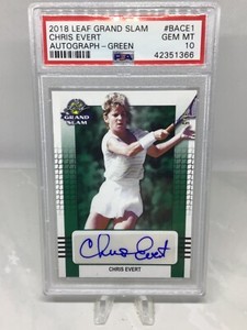 2018 Leaf Grand Slam Auto Green 3/5 #BACE1 Chris Evert PSA 10 (Top Pop, Pop 1)