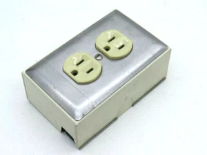 Wiremold Raceway Duplex Receptacle Power Outlet Assembly, Ivory - Picture 1 of 6