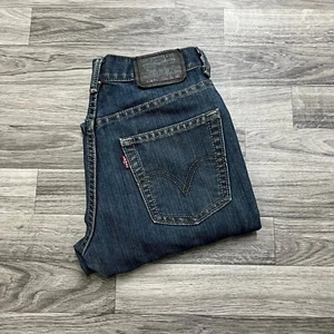 LEVI'S 514 Slim Straight Leg Dark Wash Blue Denim Jeans Boy's Size 12 - Picture 1 of 11