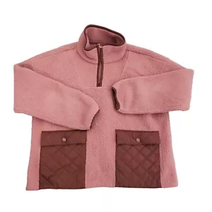 Madewell Women's Size XS Pink Quilted Pocket Long Sleeve Popover Jacket - Picture 1 of 6