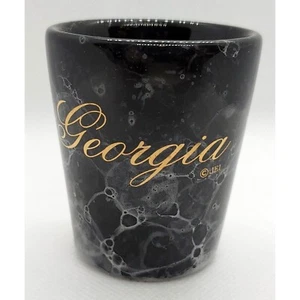 Georgia - VTG Souvenir Shot Glass - Black Marble - Picture 1 of 4