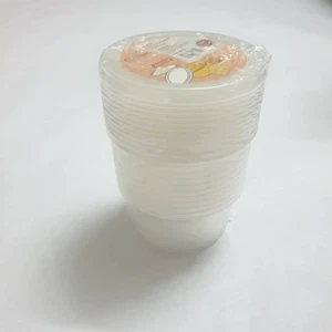 12Pcs/110ml Plastic Cups Food Storage Round Containers sale Lids Clear - Picture 1 of 7