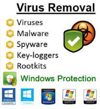 Windows VIRUS REMOVAL-Antivirus/Anti-Malware/Anti-Spyware/Anti Virus
