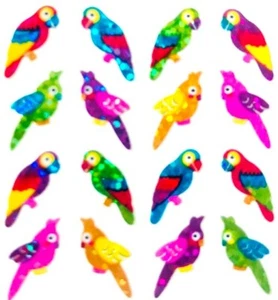 Sandylion Stickers **RARE** Glittery Micro PARROT, PARROTS BIRDS *VINTAGE* - Picture 1 of 1