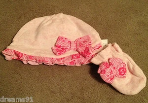 Princess Aurora Layette Hat Cap & Mitten Set Baby Infant Disney 0-6 Month NWT - Picture 1 of 4