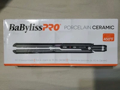 Babyliss Pro Porcelain Ceramic 1 1/2 inch Hair Straightener, Black (E583) - Image 1 of 2