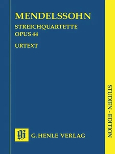 Study Score for Mendelssohn String Quartets Op 44 No 1-3 Henle Urtext 7x10 Book - Picture 1 of 1