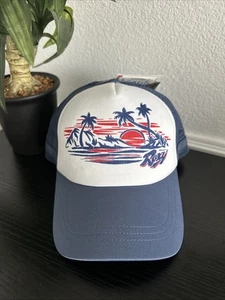 ROXY Women's Trucker Hat DIG THIS - One Size - NWT Adjustable Snap Back Blue $26 - Picture 1 of 12