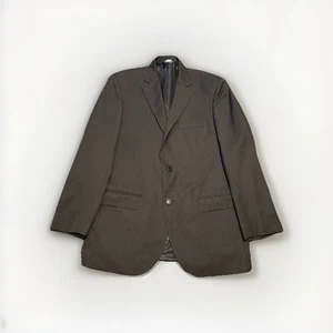 Pronto Uomo Platinum Stripe Jacket Mens Brown 100% Wool Blazer NWOT Size 42L - Picture 1 of 5