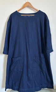 Seasalt Killick Kleid Gr. 22 blau Taschen sehr guter Zustand 3/4 Ärmel Bio Baumwolle Boho - Bild 1 von 7