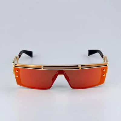 Gafas de sol Balmain para hombre doradas rojas marrones escudo WONDER BOY-III BPS-127C-145 NUEVAS Foto 1 de 4