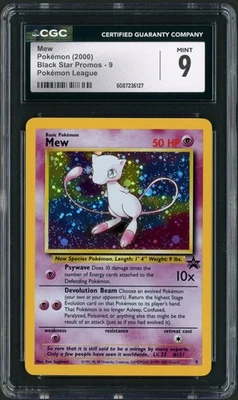 2000 Pokemon Black Star Promos Mew Pokemon League Holo #9 CGC Mint 9 - Image 1 of 2