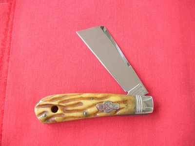 SCHATT & MORGAN COTTON SAMPLER BROWN WORM GROVE BONE HANDLES KNIFE - Image 1 of 4