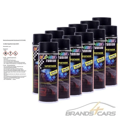 12x 400ml DUPLI COLOR SUPERTHERM BLACK 800°C AUSPUFFLACK MOTORLACK HITZELACK - Bild 1 von 4