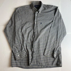 Ralph Lauren Herren Braun Vintage Kariert Langarm Hemd Größe M Made In USA - Bild 1 von 6