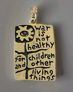 1960s War Is Not Healthy for Children and Other Living Things Pendant Necklace - Picture 1 of 7